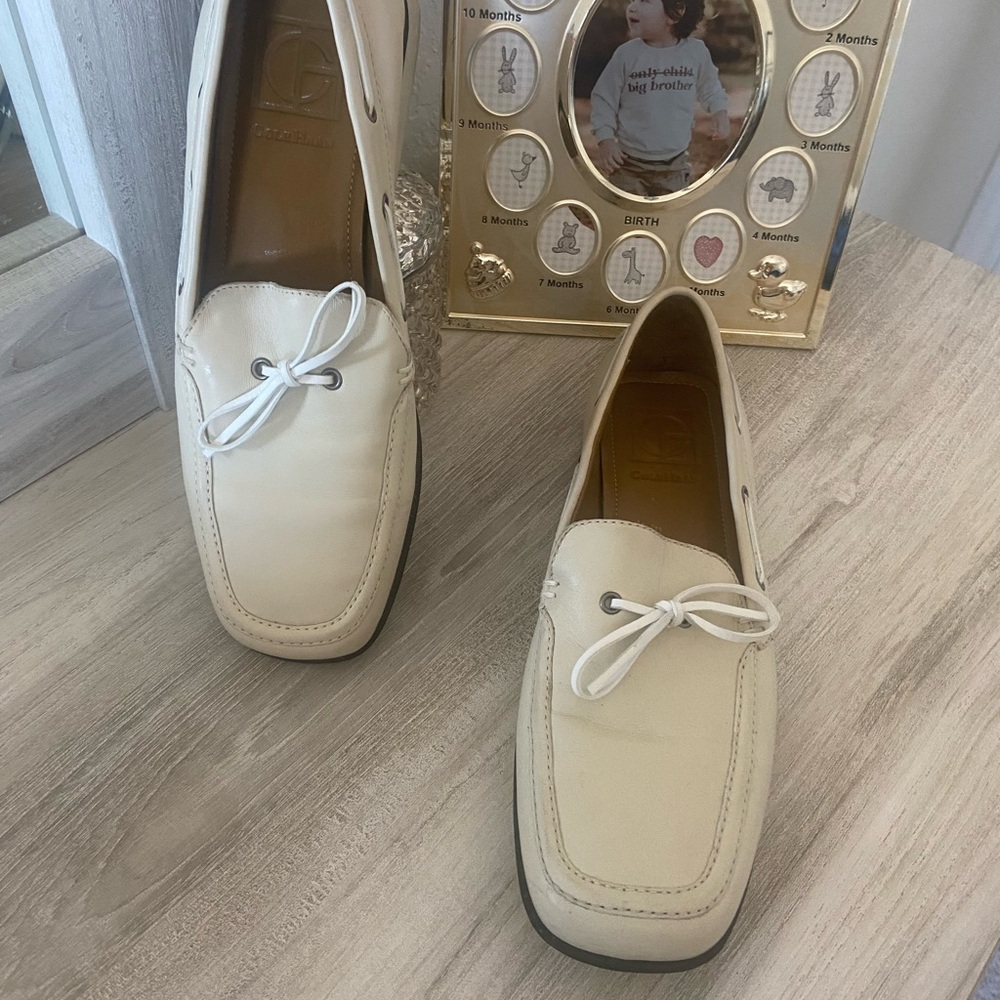 Cole Haan Cream Loafers with White Laces